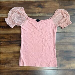 Ambiance Blush Pink Puff Sleeve Crop Top